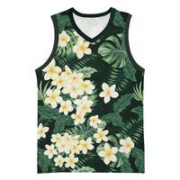 Hawaii Plumeria Tropical Leaves Basketball Jersey Monstera Calathea Palm Fronds
