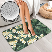 Hawaii Plumeria Tropical Leaves Bathroom Set Monstera Calathea Palm Fronds