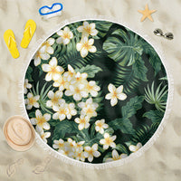 Hawaii Plumeria Tropical Leaves Beach Blanket Monstera Calathea Palm Fronds