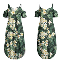 Hawaii Plumeria Tropical Leaves Couples Matching Summer Maxi Dress and Long Sleeve Button Shirt Monstera Calathea Palm Fronds