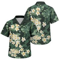 Hawaii Plumeria Tropical Leaves Family Matching Tank Maxi Dress and Hawaiian Shirt Monstera Calathea Palm Fronds