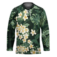 Hawaii Plumeria Tropical Leaves Hockey Jersey Monstera Calathea Palm Fronds