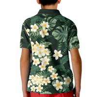 Hawaii Plumeria Tropical Leaves Kid Polo Shirt Monstera Calathea Palm Fronds