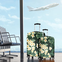 Hawaii Plumeria Tropical Leaves Luggage Cover Monstera Calathea Palm Fronds