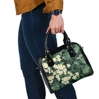 Hawaii Plumeria Tropical Leaves Shoulder Handbag Monstera Calathea Palm Fronds
