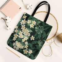 Hawaii Plumeria Tropical Leaves Tote Bag Monstera Calathea Palm Fronds