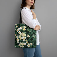 Hawaii Plumeria Tropical Leaves Tote Bag Monstera Calathea Palm Fronds