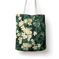 Hawaii Plumeria Tropical Leaves Tote Bag Monstera Calathea Palm Fronds