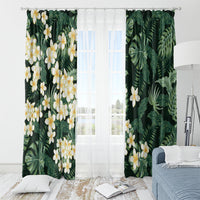 Hawaii Plumeria Tropical Leaves Window Curtain Monstera Calathea Palm Fronds