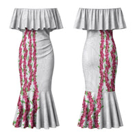 Hawaii Aalii Lei Couples Matching Mermaid Dress and Long Sleeve Button Shirt Aalii Ku Makani