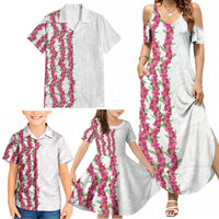 Hawaii Aalii Lei Family Matching Summer Maxi Dress and Hawaiian Shirt Aalii Ku Makani