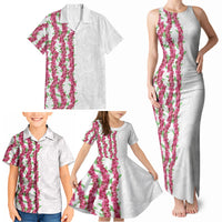 Hawaii Aalii Lei Family Matching Tank Maxi Dress and Hawaiian Shirt Aalii Ku Makani