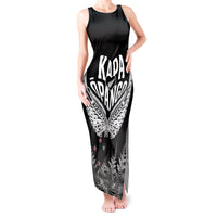 Custom New Zealand Rugby Tank Maxi Dress NZ Opango Forever Silver Fern Heart LT01 Women Black - Polynesian Pride