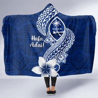 Hafa Adai Guam Hooded Blanket Polynesian Floral Blue Pattern LT01 - Polynesian Pride