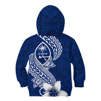 Hafa Adai Guam Kid Hoodie Polynesian Floral Blue Pattern LT01 - Polynesian Pride