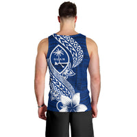 Hafa Adai Guam Men Tank Top Polynesian Floral Blue Pattern LT01 - Polynesian Pride