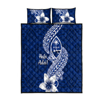 Hafa Adai Guam Quilt Bed Set Polynesian Floral Blue Pattern LT01 Blue - Polynesian Pride