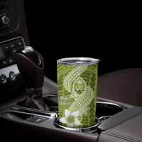 Hafa Adai Guam Tumbler Cup Polynesian Olive Green Blue Pattern