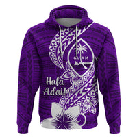 Hafa Adai Guam Zip Hoodie Polynesian Floral Purple Pattern LT01 Pullover Hoodie Purple - Polynesian Pride
