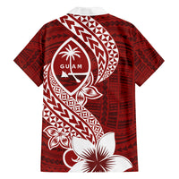 Hafa Adai Guam Family Matching Off Shoulder Maxi Dress and Hawaiian Shirt Polynesian Floral Red Pattern LT01 - Polynesian Pride