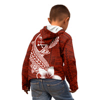 Hafa Adai Guam Kid Hoodie Polynesian Floral Red Pattern LT01 - Polynesian Pride