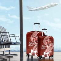 Hafa Adai Guam Luggage Cover Polynesian Floral Red Pattern LT01 - Polynesian Pride