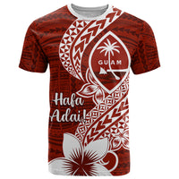 Hafa Adai Guam T Shirt Polynesian Floral Red Pattern LT01 Red - Polynesian Pride