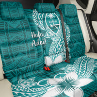 Hafa Adai Guam Back Car Seat Cover Polynesian Floral Teal Pattern LT01