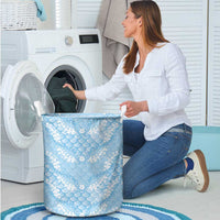 Baby Blue Mermaid Puakenikeni Maile Lei Laundry Basket LT01 - Polynesian Pride