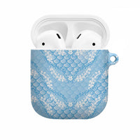 Baby Blue Mermaid Puakenikeni Maile Lei AirPods Case LT01 Blue - Polynesian Pride