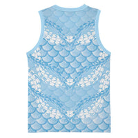 Baby Blue Mermaid Puakenikeni Maile Lei Basketball Jersey LT01 - Polynesian Pride