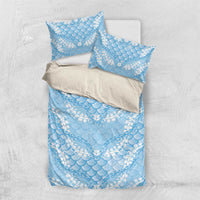 Baby Blue Mermaid Puakenikeni Maile Lei Bedding Set LT01 US Twin 172cm x 218cm Blue - Polynesian Pride