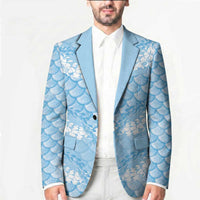 Baby Blue Mermaid Puakenikeni Maile Lei Blazer LT01 - Polynesian Pride