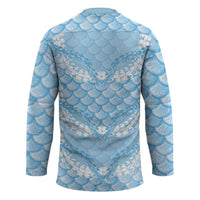 Baby Blue Mermaid Puakenikeni Maile Lei Hockey Jersey LT01 - Polynesian Pride