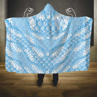 Baby Blue Mermaid Puakenikeni Maile Lei Hooded Blanket LT01 - Polynesian Pride