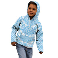 Baby Blue Mermaid Puakenikeni Maile Lei Kid Hoodie LT01 - Polynesian Pride