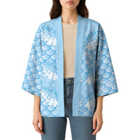 Baby Blue Mermaid Puakenikeni Maile Lei Kimono LT01 - Polynesian Pride