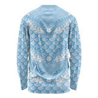 Baby Blue Mermaid Puakenikeni Maile Lei Long Sleeve Shirt LT01 - Polynesian Pride
