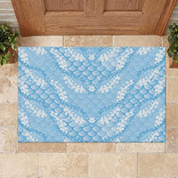 Baby Blue Mermaid Puakenikeni Maile Lei Rubber Doormat LT01 Blue - Polynesian Pride