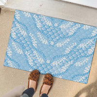 Baby Blue Mermaid Puakenikeni Maile Lei Rubber Doormat LT01 - Polynesian Pride