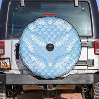 Baby Blue Mermaid Puakenikeni Maile Lei Spare Tire Cover LT01 Blue - Polynesian Pride
