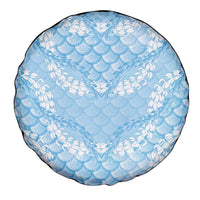 Baby Blue Mermaid Puakenikeni Maile Lei Spare Tire Cover LT01 - Polynesian Pride