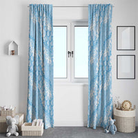 Baby Blue Mermaid Puakenikeni Maile Lei Window Curtain LT01 - Polynesian Pride