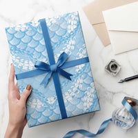 Baby Blue Mermaid Puakenikeni Maile Lei Wrapping Paper LT01 - Polynesian Pride