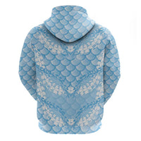 Baby Blue Mermaid Puakenikeni Maile Lei Zip Hoodie LT01 - Polynesian Pride