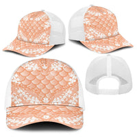 Apricot Mermaid Puakenikeni Maile Lei Baseball Net Cap LT01 - Polynesian Pride