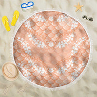 Apricot Mermaid Puakenikeni Maile Lei Beach Blanket LT01 One Size 150cm Apricot - Polynesian Pride