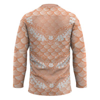 Apricot Mermaid Puakenikeni Maile Lei Hockey Jersey LT01 - Polynesian Pride