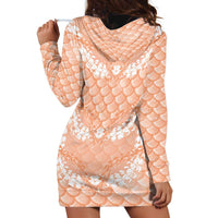 Apricot Mermaid Puakenikeni Maile Lei Hoodie Dress LT01 - Polynesian Pride