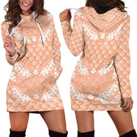 Apricot Mermaid Puakenikeni Maile Lei Hoodie Dress LT01 - Polynesian Pride